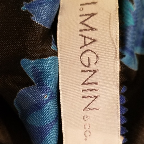 I.Magnin & co Blue Flower Chiffon Dress. - Picture 8 of 8